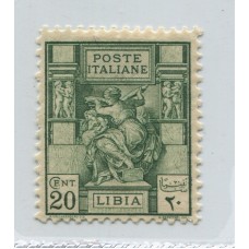 COLONIAS ITALIANAS LIBIA 1926 Yv 40B ESTAMPILLA DENTADO 11 NUEVA CON GOMA DE GRAN CALIDAD RARA 40 EUROS